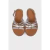 Silver flat sandals