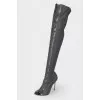 Black peep toe over the knee boots