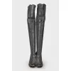 Black peep toe over the knee boots