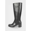 Black high heel boots
