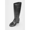 Black high heel boots