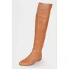 Low-heeled leather over the knee boots