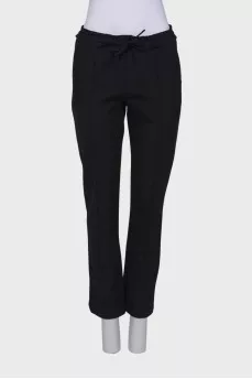 Black straight fit trousers