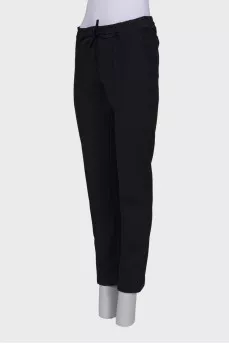 Black straight fit trousers
