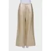 Golden linen palazzo trousers