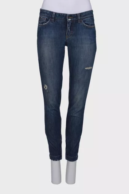 Blue ripped jeans