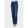 Embroidered boyfriend jeans