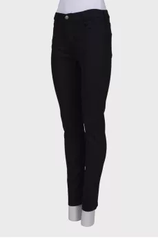 Черные джинсы skinny с вышивкой