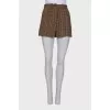 Houndstooth wool shorts