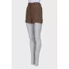 Houndstooth wool shorts