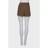 Houndstooth wool shorts
