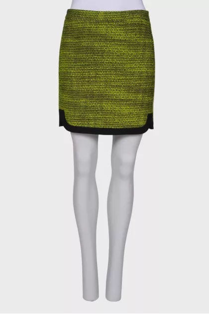 Tweed bright green skirt