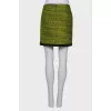 Tweed bright green skirt