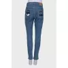 Blue jeans with back embroidery