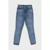 Light blue distressed jeans