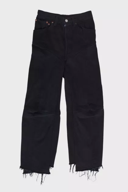 Black jeans with decorative stitching
