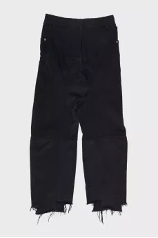 Black jeans with decorative stitching