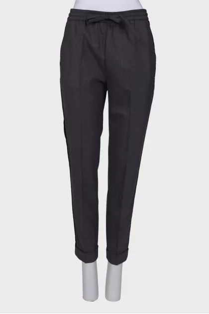 Wool trousers with stripes