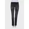 Charcoal jeans with rhinestones
