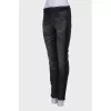 Charcoal jeans with rhinestones