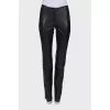 Straight fit leather trousers