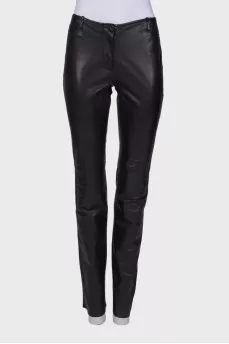Straight fit leather trousers