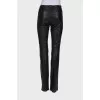 Straight fit leather trousers