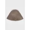 Brown hat with long pile