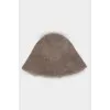 Brown hat with long pile