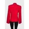 Red draped shirt