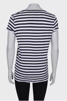 Striped T-shirt with signature print