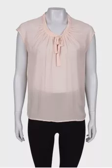 Sheer draped blouse