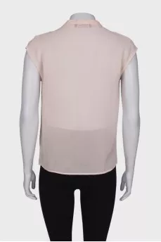 Sheer draped blouse