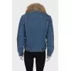 Denim blue jacket with fur