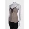 Silk T-shirt with decor