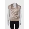 Draped silk blouse