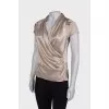 Draped silk blouse