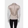 Draped silk blouse