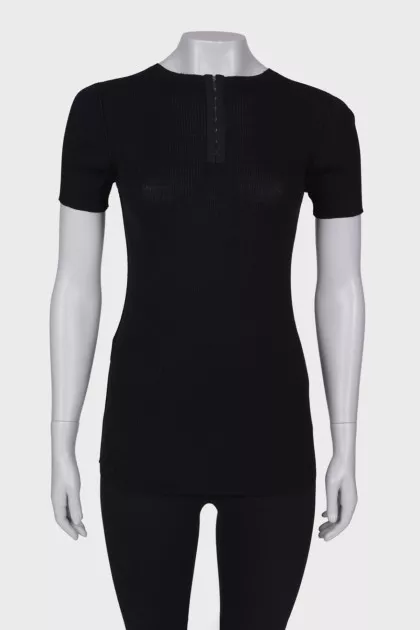 Straight fit wool T-shirt