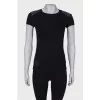 Black T-shirt with rhinestones