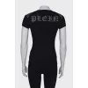 Black T-shirt with rhinestones