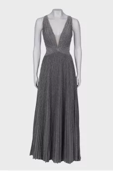 Pleated dress with glitter