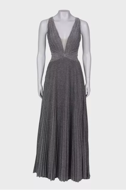 Pleated dress with glitter
