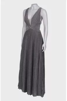 Pleated dress with glitter