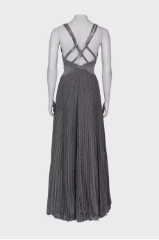 Pleated dress with glitter