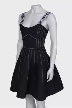 Black and white A-line dress