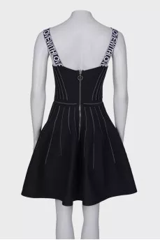 Black and white A-line dress