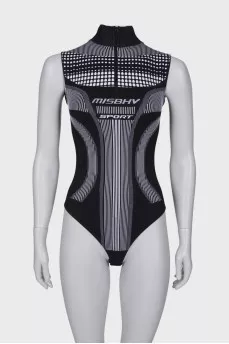 Black and white bodysuit with tag