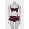 Burgundy swimsuit with tag