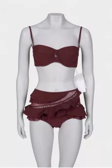 Burgundy swimsuit with tag